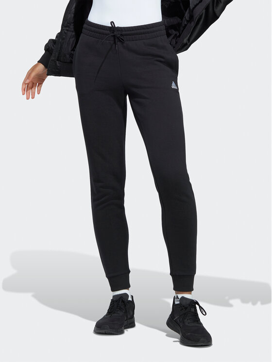 adidas adidas Spodnie dresowe Essentials Linear French Terry Cuffed Joggers IC6868 Czarny Slim Fit