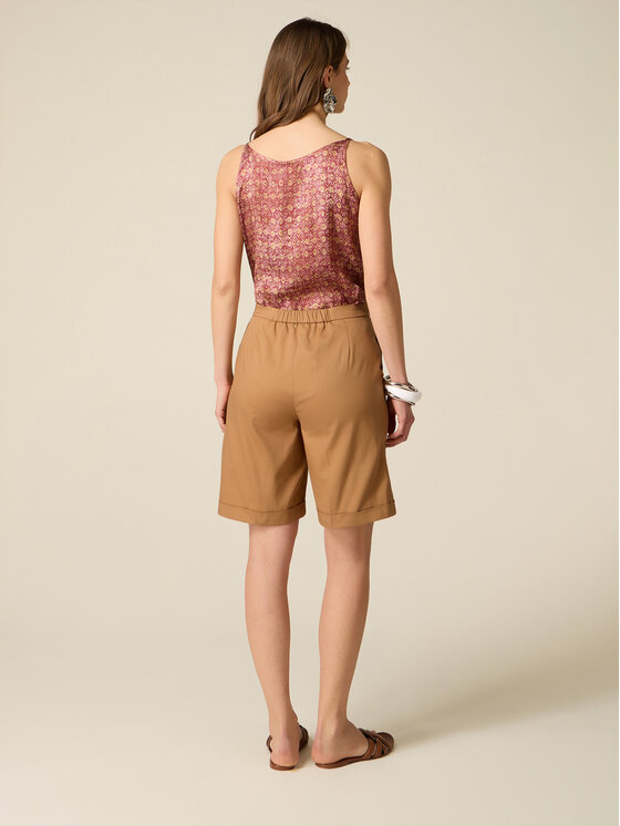 Oltre Oltre Pantaloncini di tessuto P02DR109298N022 Crema Regular Fit