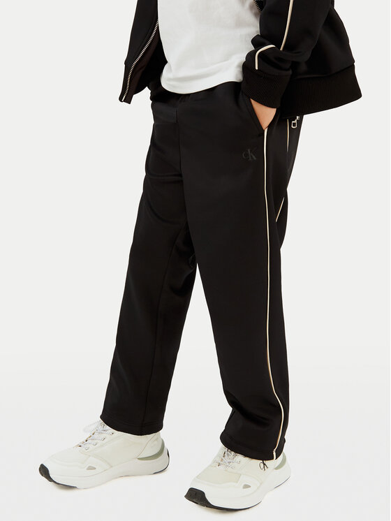 Calvin Klein Jeans Calvin Klein Jeans Teplákové kalhoty Piping IB0IB02606 Černá Regular Fit