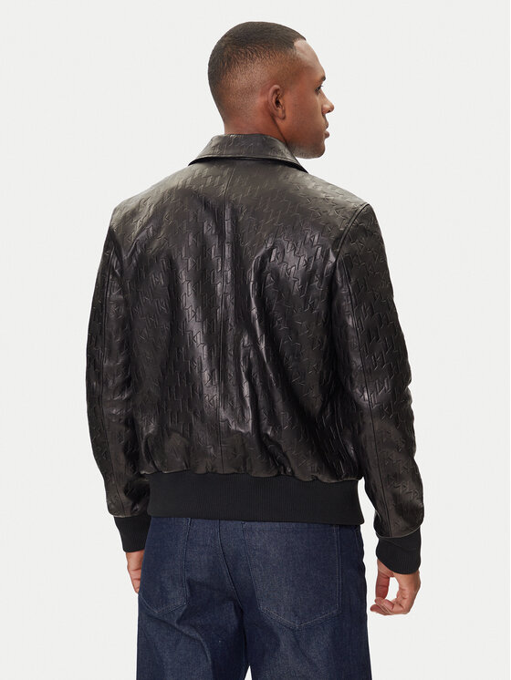 KARL LAGERFELD KARL LAGERFELD Kožená bunda 555000 554400 Černá Regular Fit