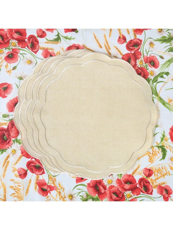 Roseberry Home Roseberry Home Podkładka na stół haftowana Beige Petali Beżowy