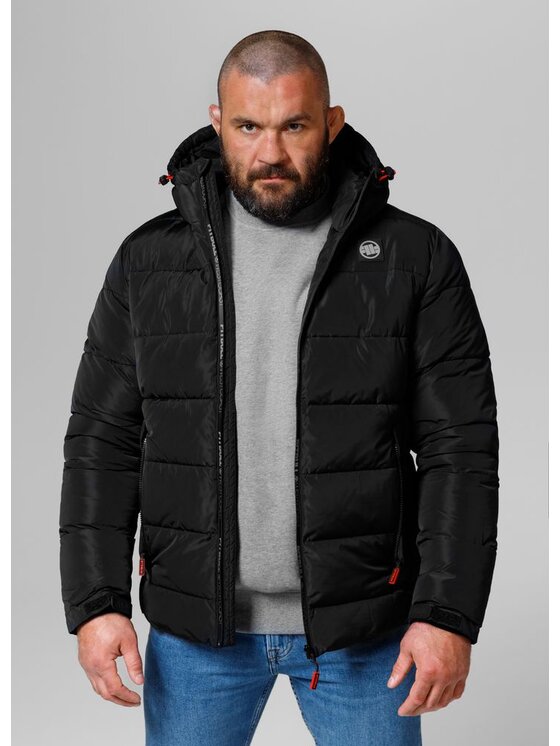PITBULL PITBULL Kurtka zimowa Kurtka zimowa męska z kapturem Airway V S Czarny Regular Fit