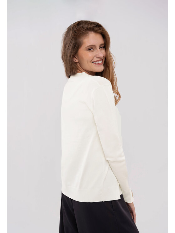 Volcano Volcano Sweter S-VIVI Écru Regular Fit