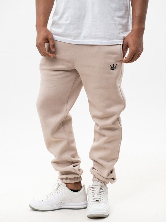 Jigga Wear Jigga Wear Spodnie dresowe Spodnie Dresowe Męskie Beżowe Jigga Wear Print Crown XL Brązowy Regular Fit