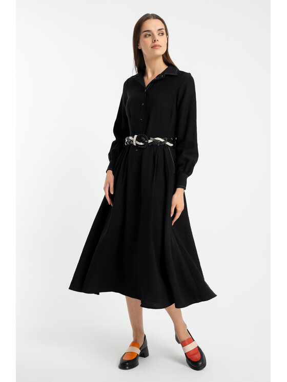 CLICK CLICK Každodenní šaty 60-6154 Černá Regular Fit