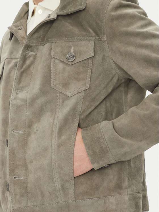 Serge Pariente Serge Pariente Ādas jaka Jeans Pelēks Regular Fit