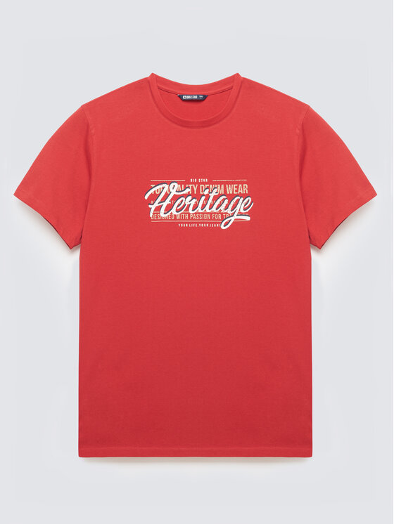 BIG STAR BIG STAR T-Shirt KEREN Czerwony Basic Fit
