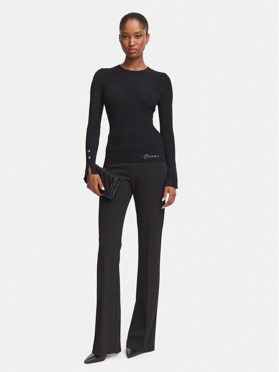 Guess Guess Блузка W6YR09 Z0948 Чорний Slim Fit