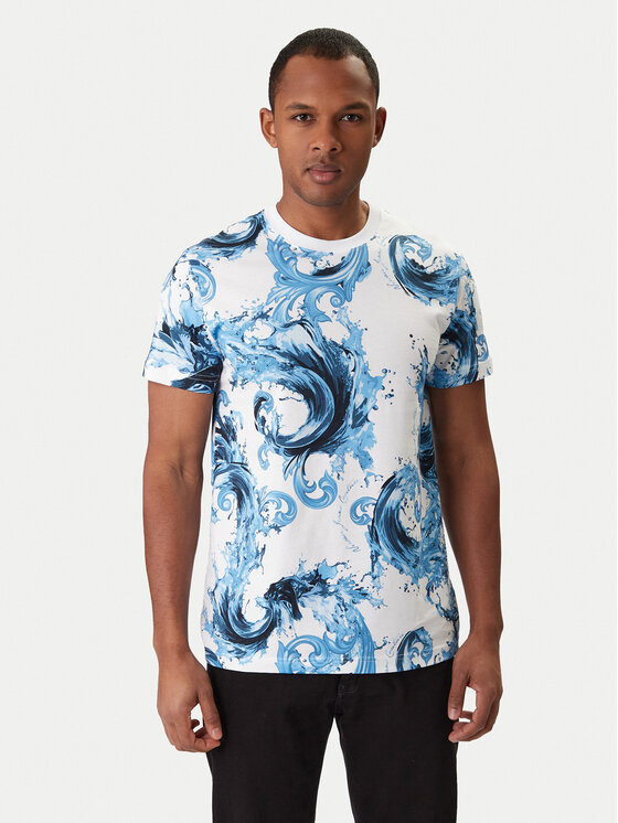 Versace Jeans Couture Versace Jeans Couture Tričko 80GAH6S0 JS543 Modrá Regular Fit