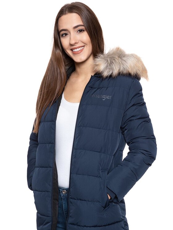 Wrangler Wrangler Giacca da donna LONG PUFFER Blu Slim Fit