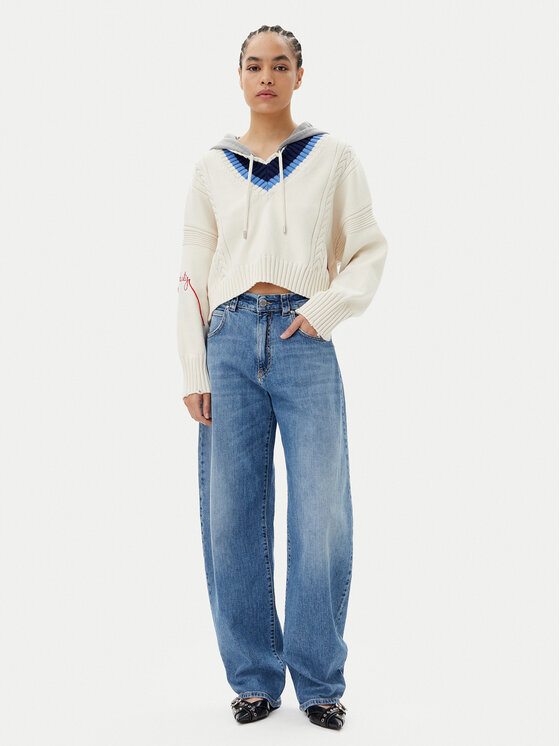 PINKO PINKO Pulover Breithorn Maglia 104621 Écru Relaxed Fit