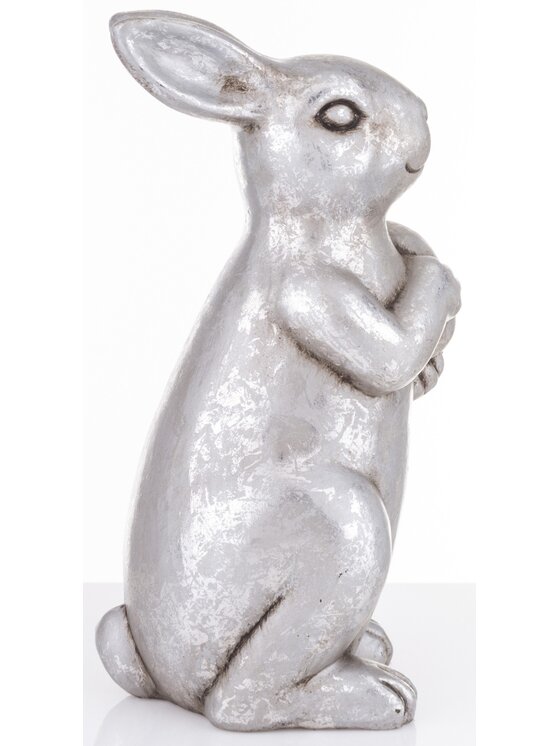 MIAhome MIAhome Figurka srebrna królik 31x13x16 cm ARGENTO Srebrny