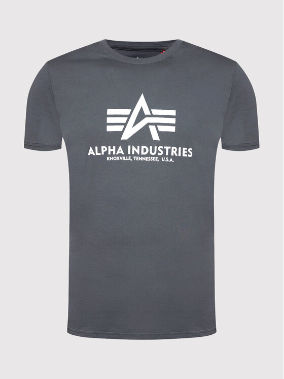 Alpha Industries BASIC REFLECTIVE - T-Shirt Print - Dark Olive/dunkelgrün
