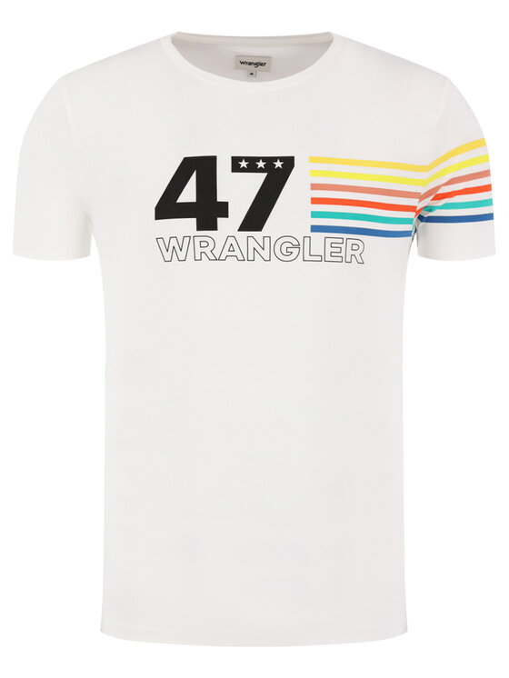Wrangler Wrangler T-shirt Rainbow W7F1FK737 112131797 Bianco Regular Fit