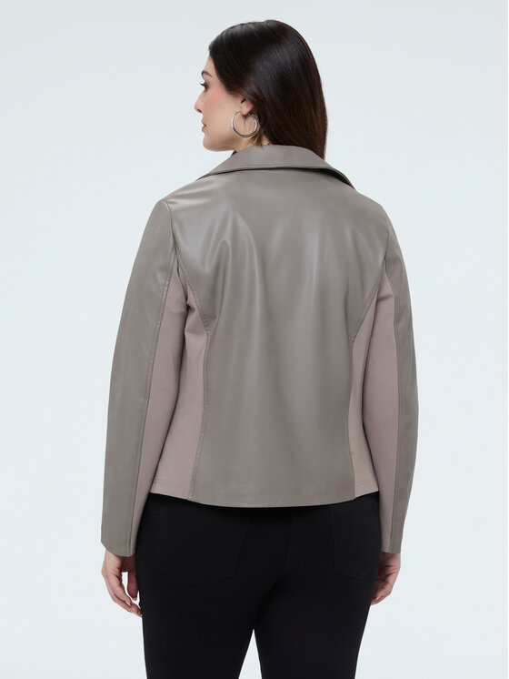 Fiorella Rubino Fiorella Rubino Kurtka z imitacji skóry R324T001298N002 Szary A-Line Fit