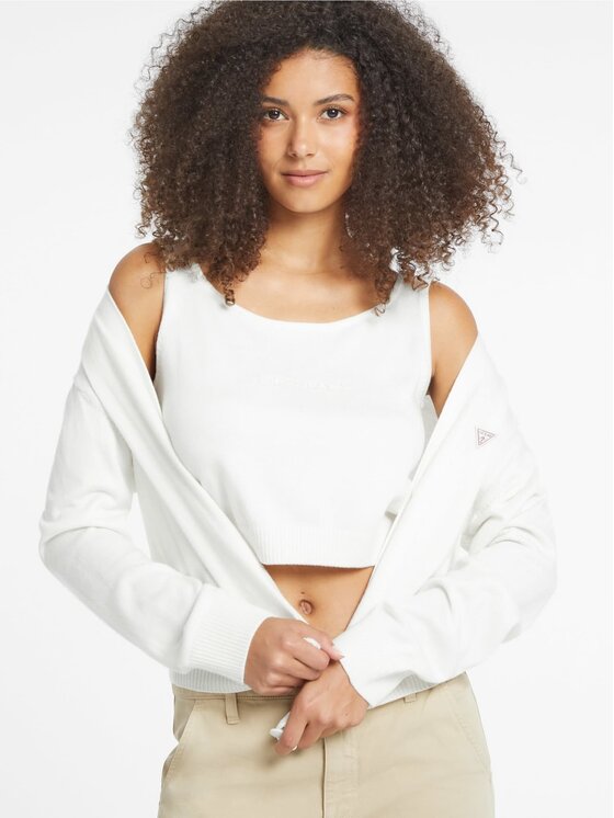 Guess Jeans Guess Jeans Top 168523 Biały Classic Fit