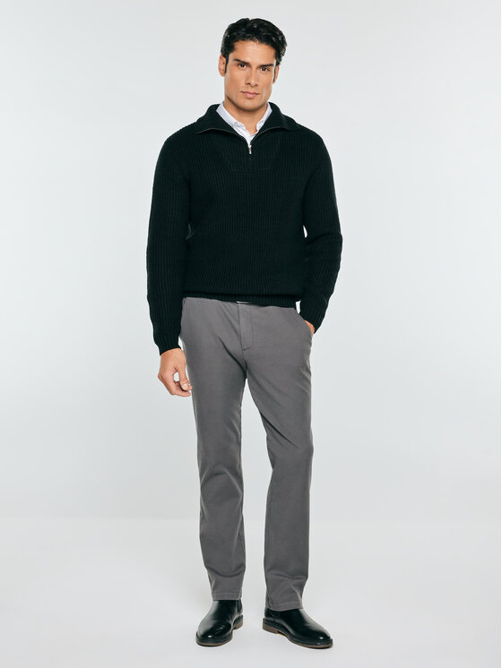 BIG STAR BIG STAR Sweter MICHIGAN Czarny Basic Fit