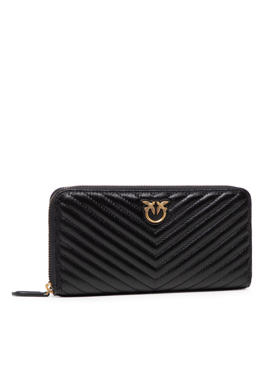 PINKO PINKO Denarnica Ryder Wallet Zip Around L V Quil PE 22 PLTT 1P22P2 Y7SQ Črna
