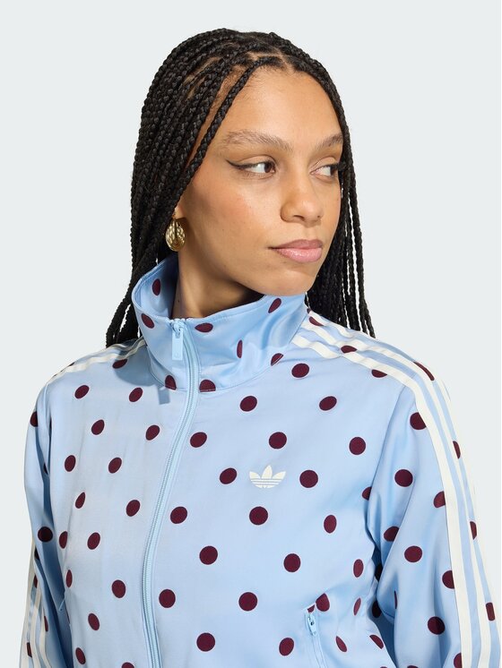 adidas adidas Bluza Satin Polka Dots Tt Track Top KV1167 Niebieski jasny Regular Fit