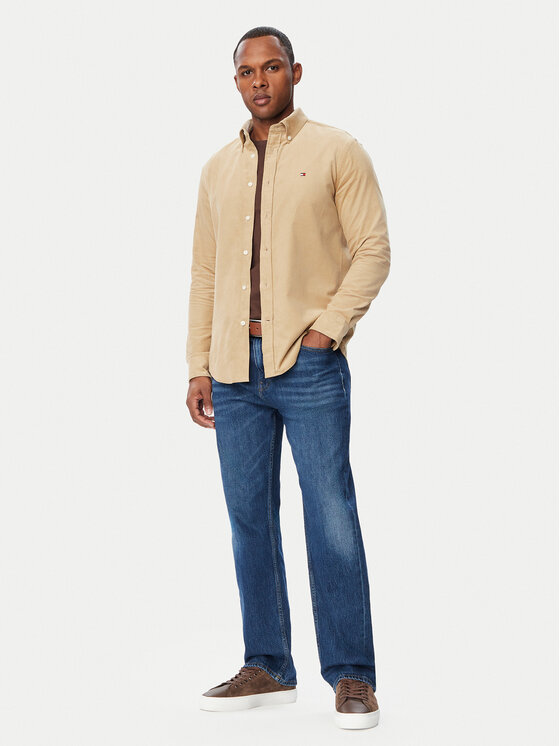 Tommy Hilfiger Tommy Hilfiger Košile Solid MW0MW40486 Béžová Regular Fit