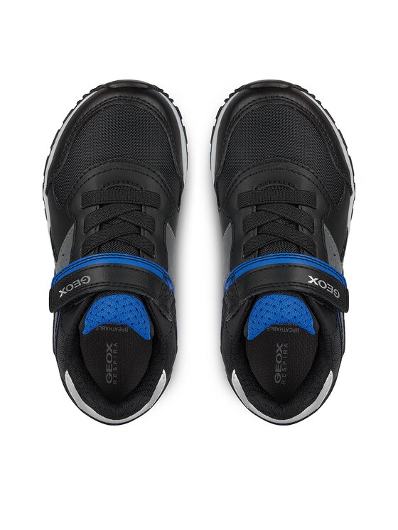 Geox J Pavel A Jungen-Sneaker | Lederimitat & Nylon, Atmungsaktiv, Mit Klettverschluss, Für Alltag & Sport