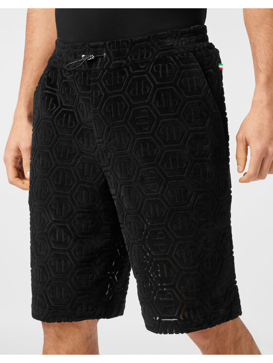 PHILIPP PLEIN PHILIPP PLEIN Szorty materiałowe 24355 Czarny Regular Fit