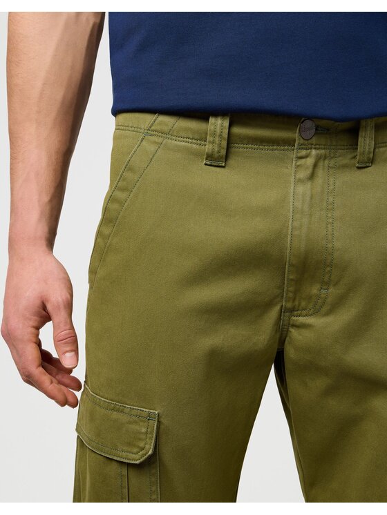 Wrangler Wrangler Spodnie materiałowe CARGO Zielony Regular Fit