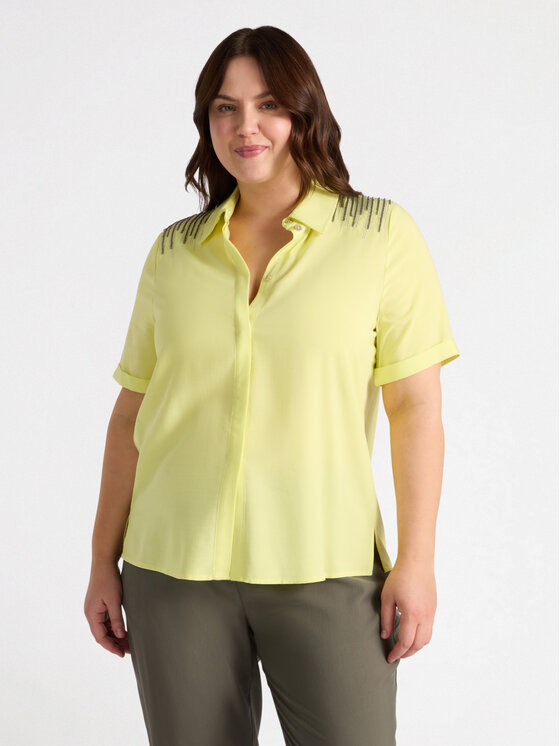 Fiorella Rubino Fiorella Rubino Koszula 5010T001229N018 Żółty Regular Fit
