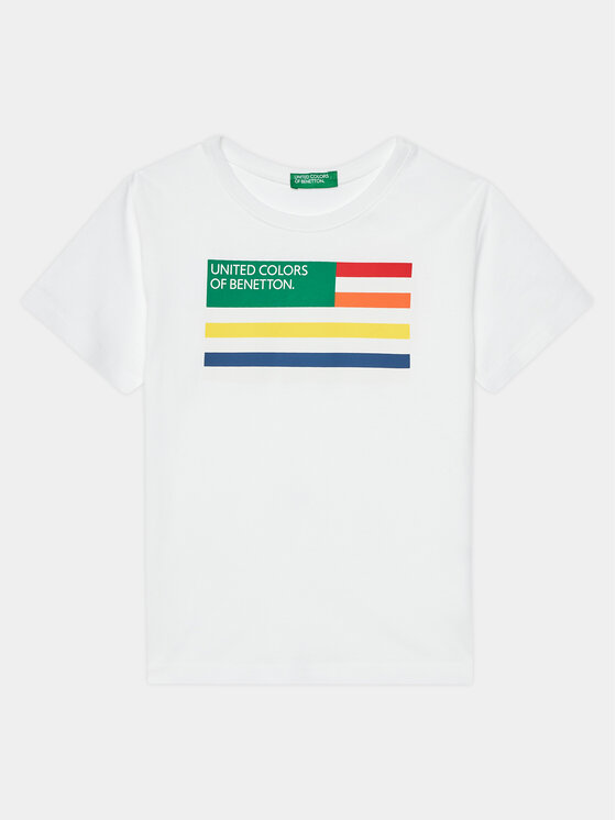 United Colors Of Benetton United Colors Of Benetton Тишърт 3I1XG10CY Бял Regular Fit