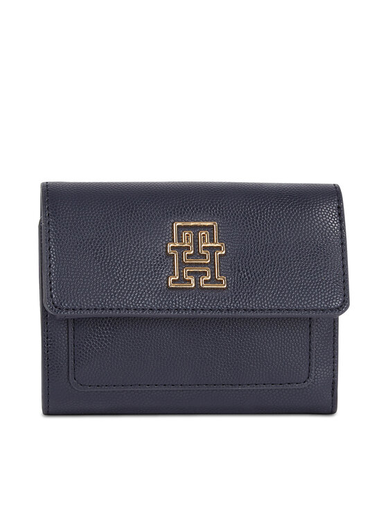 Portofel pentru femei Tommy Hilfiger Th Timeless Med Flap W Bill AW0AW15258 Bleumarin