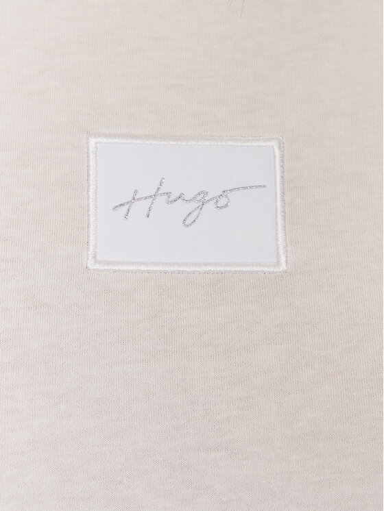 HUGO Hugo Tričko Slim Tee_1 50479489 Écru Slim Fit