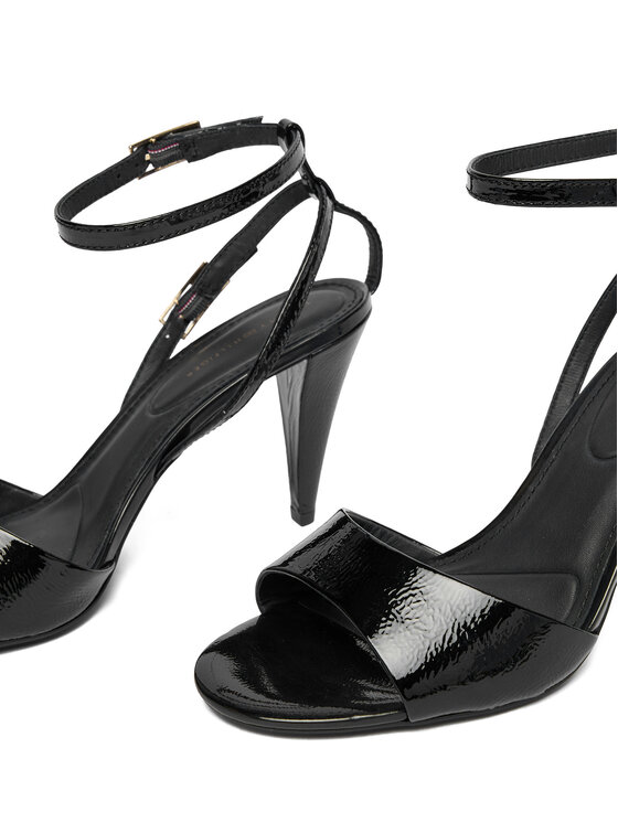 Tommy Hilfiger Tommy Hilfiger Basutės Th Elegant Patent Sandal FW0FW08961 Juoda
