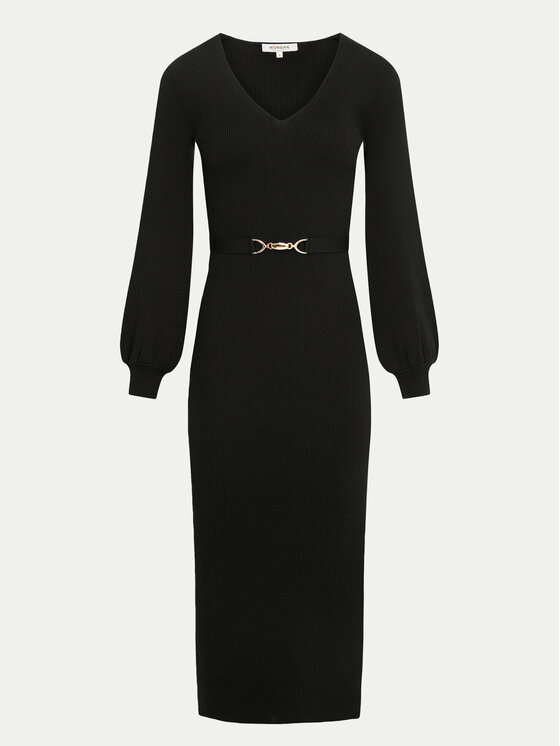 Morgan Morgan Džemper haljina 232-RMROSA Crna Slim Fit