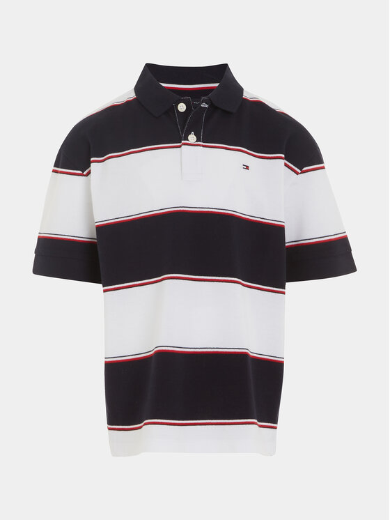 Tommy Hilfiger Tommy Hilfiger Polo marškinėliai Global Rugby KB0KB08857 Balta Relaxed Fit