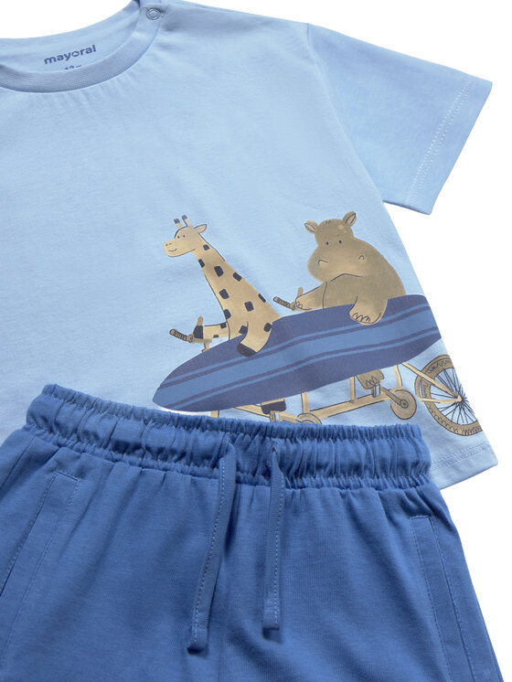 Mayoral Mayoral Set T-Shirt und Shorts 1670 Blau Regular Fit