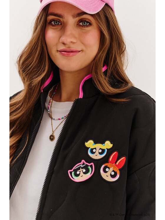 NAOKO NAOKO Prechodná bunda Powerpuff Girls Čierna Regular Fit