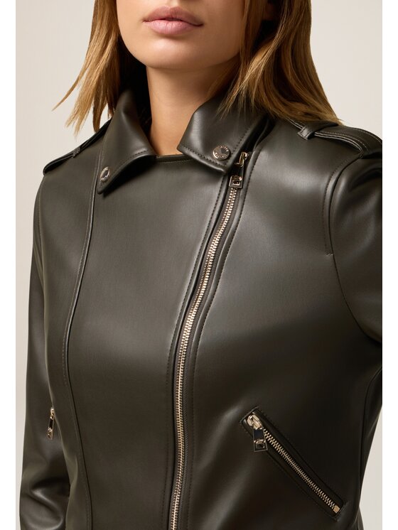 Oltre Oltre Giacca in similpelle R330R002274N035 Verde Regular Fit