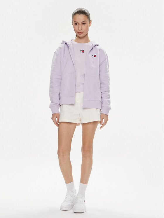 Tommy Jeans Tommy Jeans Bluza Badge DW0DW17955 Fioletowy Relaxed Fit