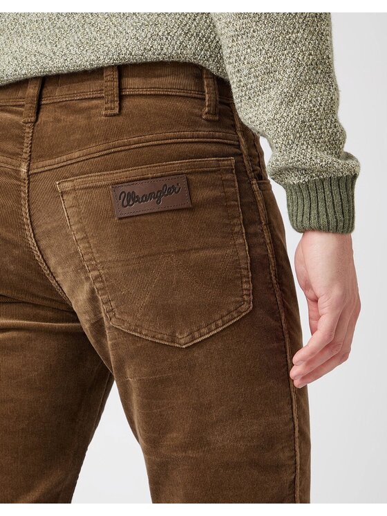 Wrangler Wrangler Pantaloni di tessuto TEXAS SLIM Marrone Slim Fit