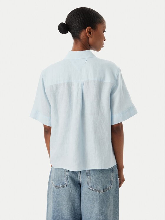 Tommy Hilfiger Tommy Hilfiger Cămașă WW0WW48925 Albastru deschis Relaxed Fit