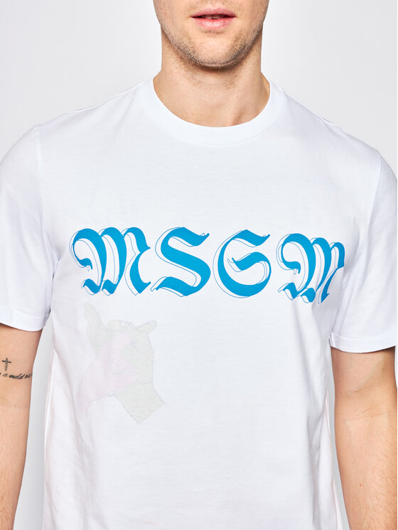 MSGM MSGM Marškinėliai 2840MM235 207098 Balta Regular Fit