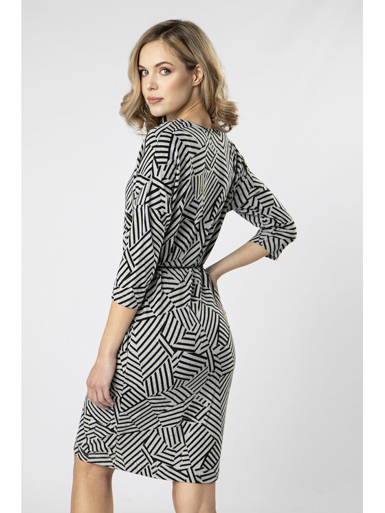 QUIOSQUE QUIOSQUE Každodenní šaty GEOZIG DRESS Šedá Regular Fit