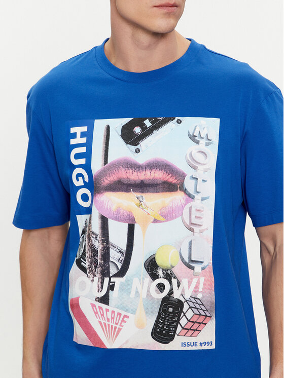 HUGO Hugo T-Shirt Narcado 50513316 Modrá Relaxed Fit