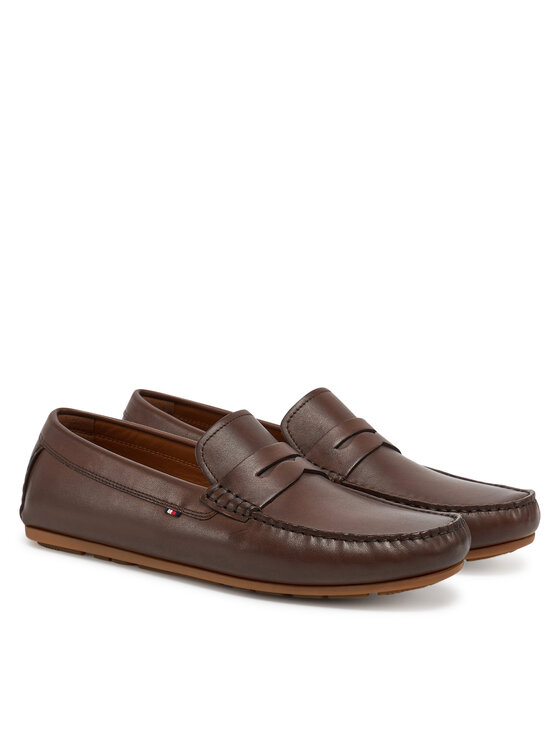 Tommy Hilfiger Tommy Hilfiger Mocasini Corpoarte Hilfiger Lth Driver FM0FM04810 Maro