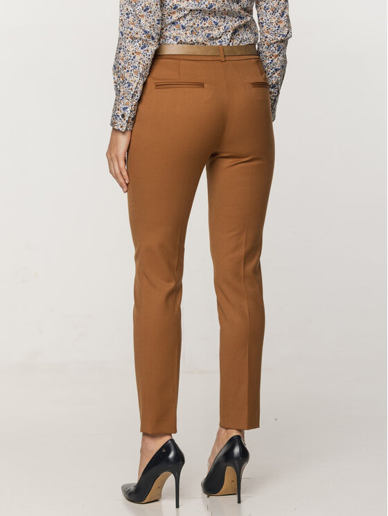 Willsoor Willsoor Spodnie materiałowe 67872 Brązowy Cigarette Fit