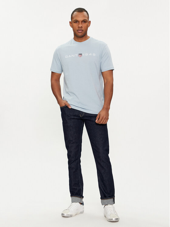 Gant Gant T-Shirt Graphic 2003242 Světle modrá Regular Fit