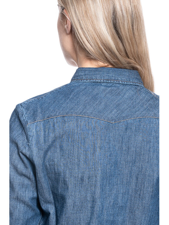 Wrangler Wrangler Koszula LS DENIM SHIRT Niebieski Slim Fit