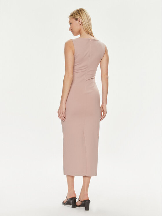 ViCOLO ViCOLO Igapäevane kleit TB0109 Beež Slim Fit