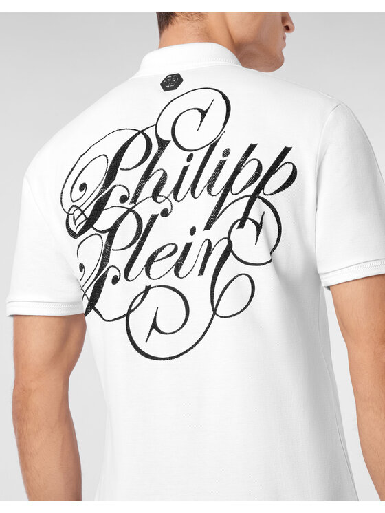 PHILIPP PLEIN PHILIPP PLEIN Polo 24703 Biały Slim Fit