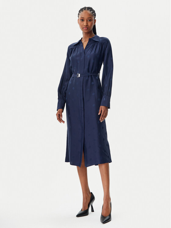 BOSS BOSS Sukienka koszulowa Dieshina1 50532758 Granatowy Relaxed Fit